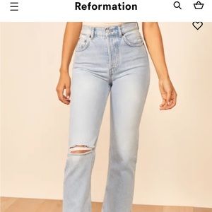 Reformation Cynthia High Rise Straight Cropped Jeans SIZE 30